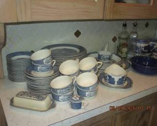 Currier and Ives large set of dinnerware