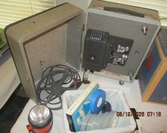 Small projector with some reels
