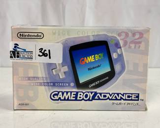 Nintendo Gameboy Advance in Original Box w/ Manual, Cardboard Insert, Battery Cover, Glacier Color