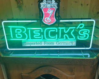 Lot 4: Becks Beer Neon Sign