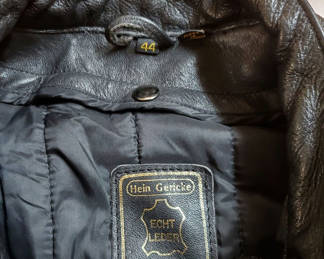 Lot 58: Hein Gericke Black Leather Motorcycle Jacket Size 44