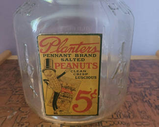 Lot 8: Planters Pennant Brand Peanuts Glass Counter Jar