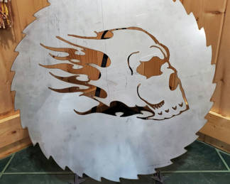 Lot 61: Laser Cut Flaming Skull