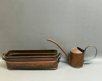 Lot 35: Copper Water Can and Planter