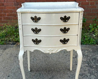 Lot 7: Antique Three Drawer Painted Nightstand