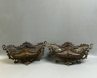 Lot 36: Antique French Brass Jardinieres