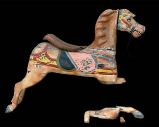 Lot 31: Antique Carved Hand Painted Carousel