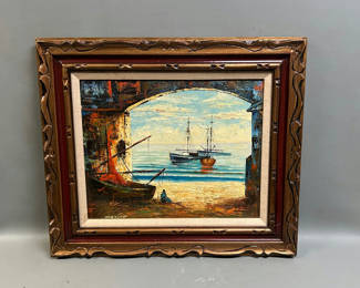 Lot 17: Seascape Textured Oil on Canvas Signed