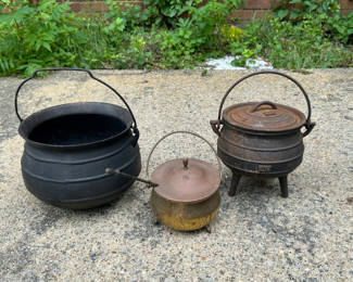 Lot 38: Antique Cast Iron Cauldrons