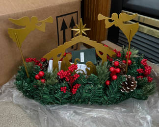 Lot 144: Assorted Christmas Holiday Centerpieces and Wreaths