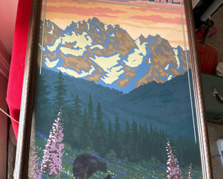 Lot 158: Yellowstone framed landscape print