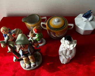 Lot 86: Assorted Ceramic Figurines and Sailboat Mugs