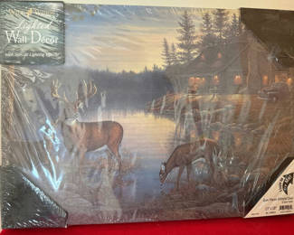 Lot 6: Quiet Places Whitetail Deer Lighted Wall Decor