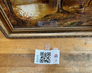 Lot 7: Autumn landscape painting in ornate frame