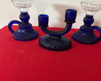 Lot 68: Vintage imperial and princess house cobalt blue