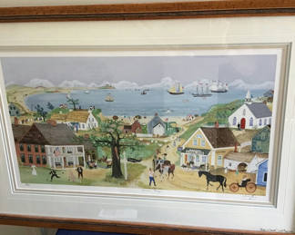Lot 12: framed vintage-style scene print