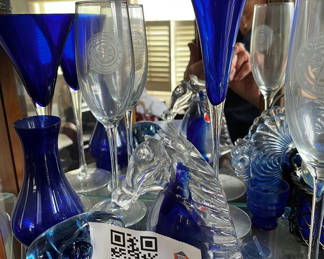 Lot 89: Cobalt blue glassware assortment