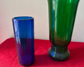 Lot 164: Blue and Green Glass Vases