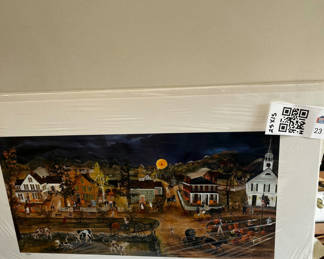 Lot 23: Pumpkins on the Green by Will Moses - limited edition print