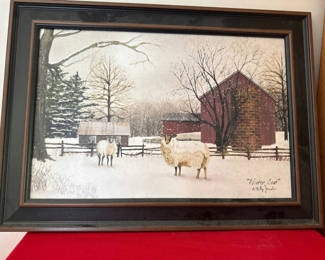 Lot 5: Billy Jacob’s - Winter Coat framed farm scene print