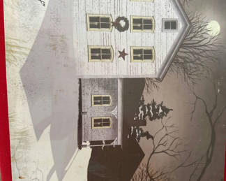 Lot 13: Two-story winter house decorative print