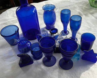 Lot 77: Cobalt blue glassware collection