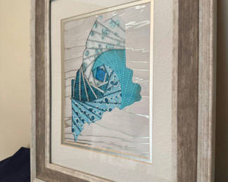 Lot 187: Framed Water Maine Origami Fiber Art