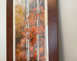 Lot 186: Autumn Aspen Trees Framed Artwork