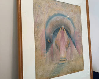 Lot 193: Framed pastel angel artwork