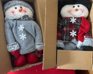 Lot 72: Two snowman decorations in boxes