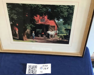 Lot 18: Framed Farm Scene Print 17.5x 13.5