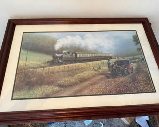 Lot 197: Framed Steam Train Artwork