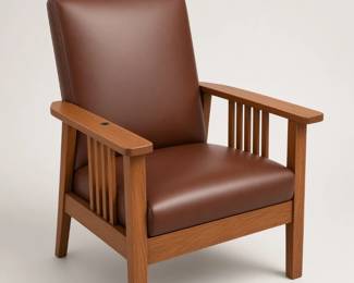 Leather and wood chair