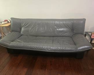 Gray leather couch