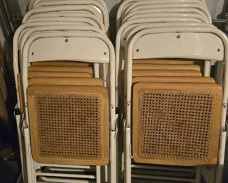Folding chairs with cane bottom