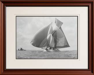 Beken of Cowes (renowned Beken family/company of marine photographers based in Cowes on the Isle of Write, England) framed sailboat labeled Susanne 1911