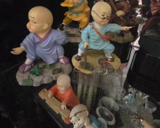 Vintage 80s Kung Fu Martial Arts Shaolin Monk Boy 4" figurines 