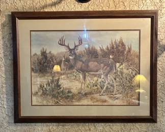 Framed stag print art