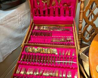 Brass and wood flatware set from Bangkok