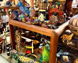 Mexican Talavera and hand beaded animal art