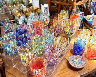 Murano mugs and wine glasses