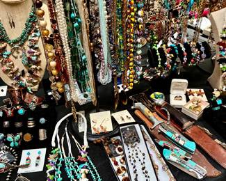 There is a large collection of costume and sterling jewelry from Uno Alla Volta sourced from artisans
