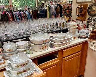 Vintage Corning ware and Rogaska Gallia Crystal