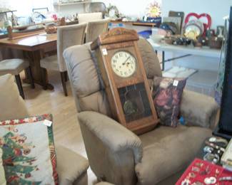 ANTIQUE CLOCK, LAZYBOY RECLINER