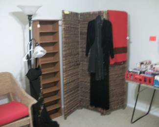 SCREEN, SHELF, EVENING DRESSES