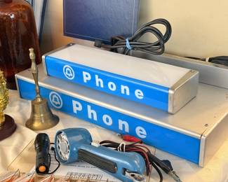 Bellsouth phone booth illuminated signs, both in working condition