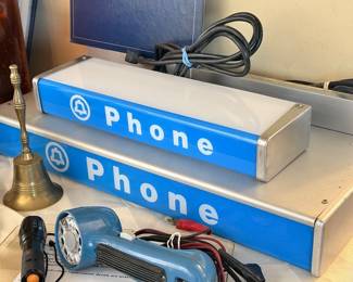 Bellsouth phone booth illuminated signs, both in working condition