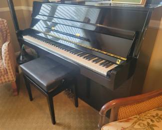 Yamaha M1J Upright Ebony Piano with adjustable Bench.