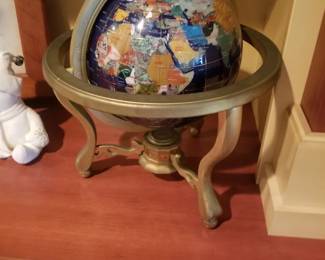 Polished semi-precious gemstone globe