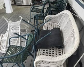 All-weather wicker couches - 2 available; Brown Jordan patio furniture; all- weather wicker rocker